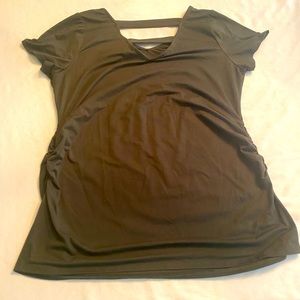 Large maternity top in hunter green